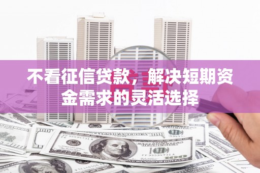 清涧不看征信贷款，解决短期资金需求的灵活选择