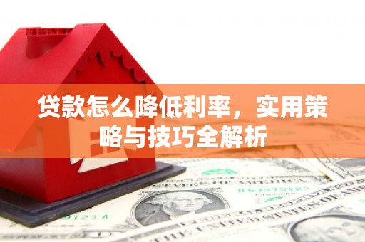 清涧贷款怎么降低利率，实用策略与技巧全解析