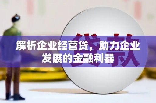 清涧解析企业经营贷，助力企业发展的金融利器