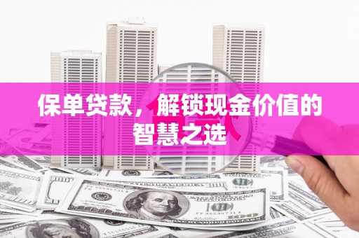 清涧保单贷款，解锁现金价值的智慧之选