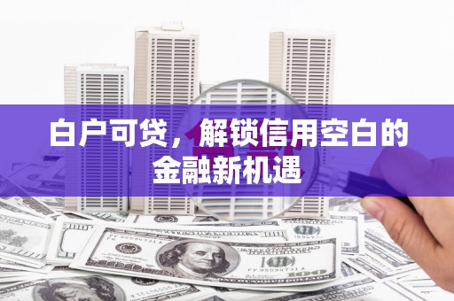 清涧白户可贷，解锁信用空白的金融新机遇