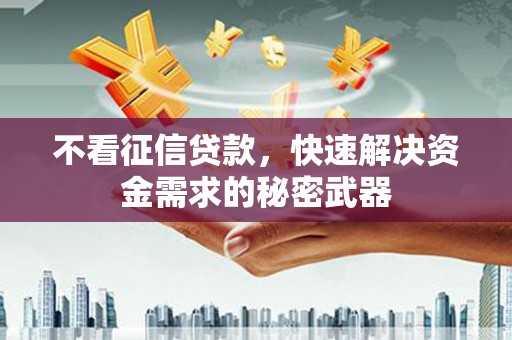 清涧不看征信贷款，快速解决资金需求的秘密武器