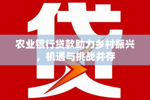 清涧农业银行贷款助力乡村振兴，机遇与挑战并存