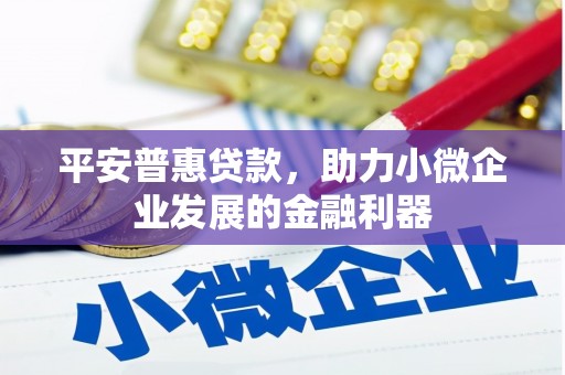 清涧平安普惠贷款，助力小微企业发展的金融利器