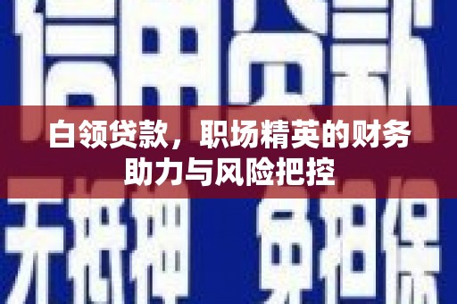 清涧白领贷款，职场精英的财务助力与风险把控